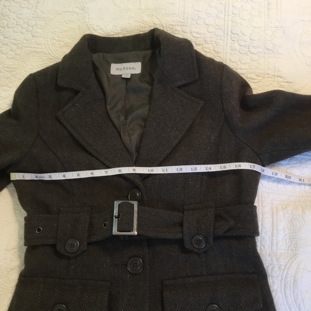 Merona Winter Coat. Olive Green and Brown. Size S - Picture 6 of 8